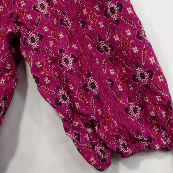 By Anthropologie Off-The-Shoulder Floral Blouse Women's S Purple Artsy Boho - Picture 5 of 11